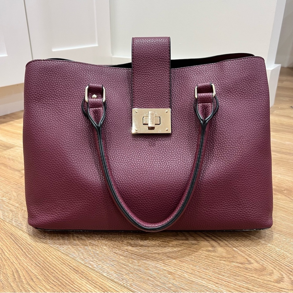 Kelly & Katie Burgundy Satchel Tote Bag Purse Good